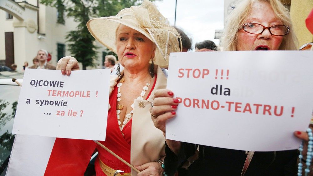 Protest przeciwko "Golgota Picnic" w 2014 roku.