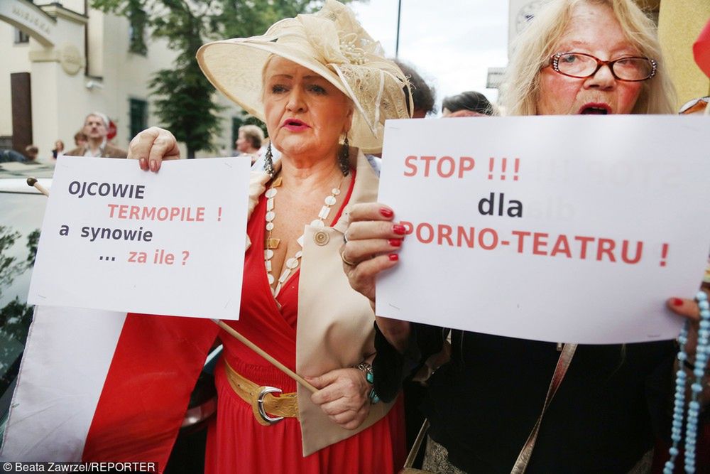 Protest przeciwko "Golgota Picnic" w 2014 roku.