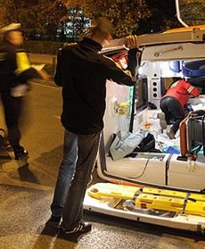 Wypadek karetki w Kielcach