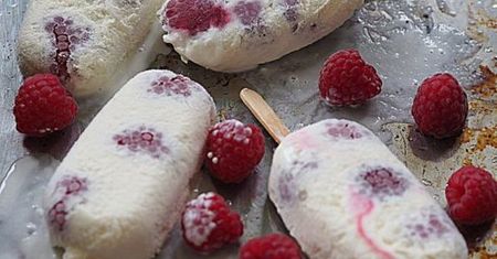 Lody kokosowe z malinami