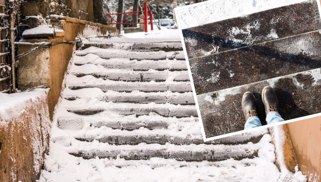 Posypujesz śliskie, oblodzone schody solą? Jest coś, co da lepszy efekt i nie jest szkodliwe!