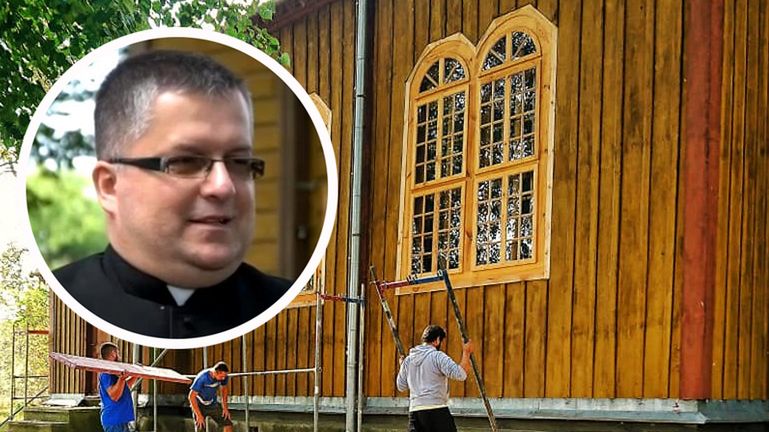 Ksiądz z Gnojna zbiera pieniądze na remont kościoła. Nie czeka aż manna spadnie mu z nieba. Robił lody, będzie dziergał skarpety.