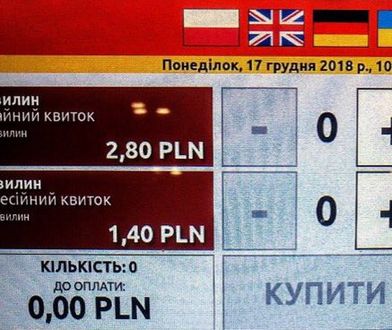 Kolejne polskie miasto z jęz. ukraińskim w biletomatach. Pojawiły się głosy oburzenia