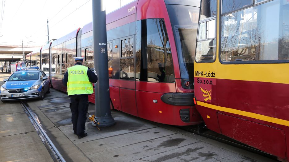 Zderzenie tramwajów w Łodzi