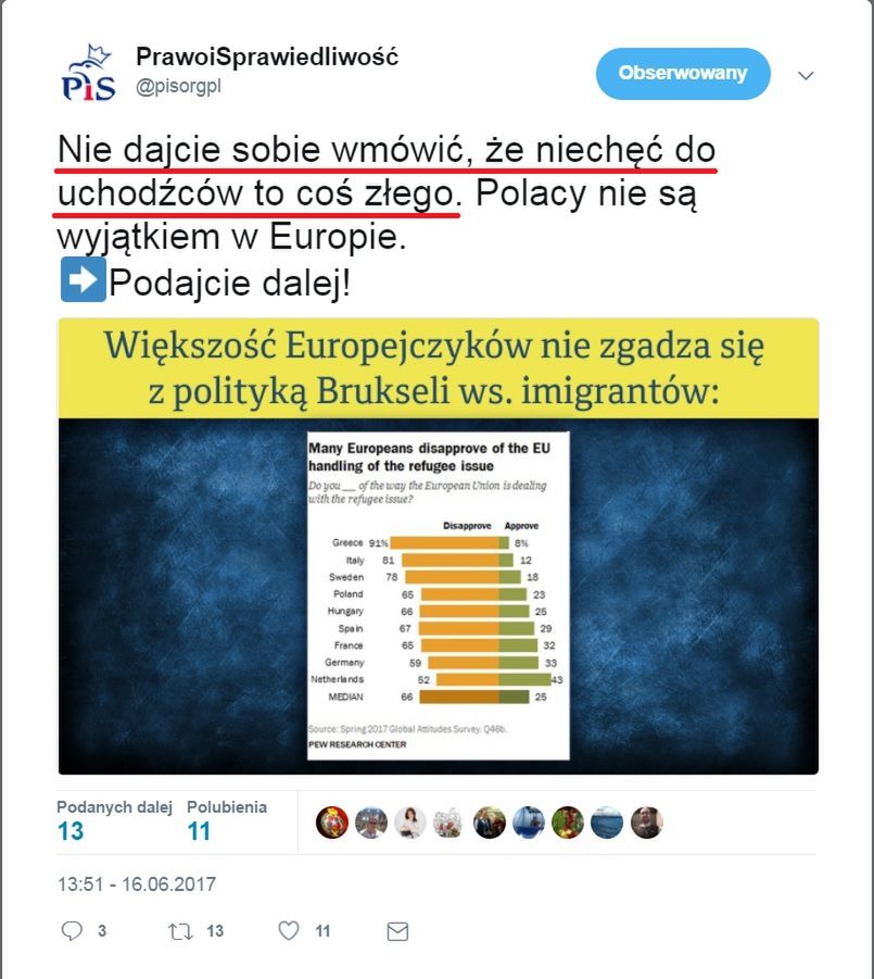 Pierwsza wersja wpisu o uchodźcach 