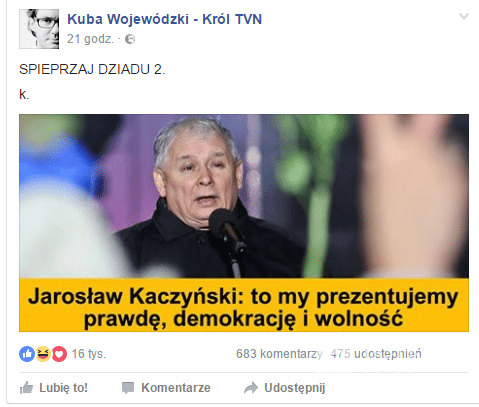Kuba Wojewódzki o Jarosławie Kaczyńskim
