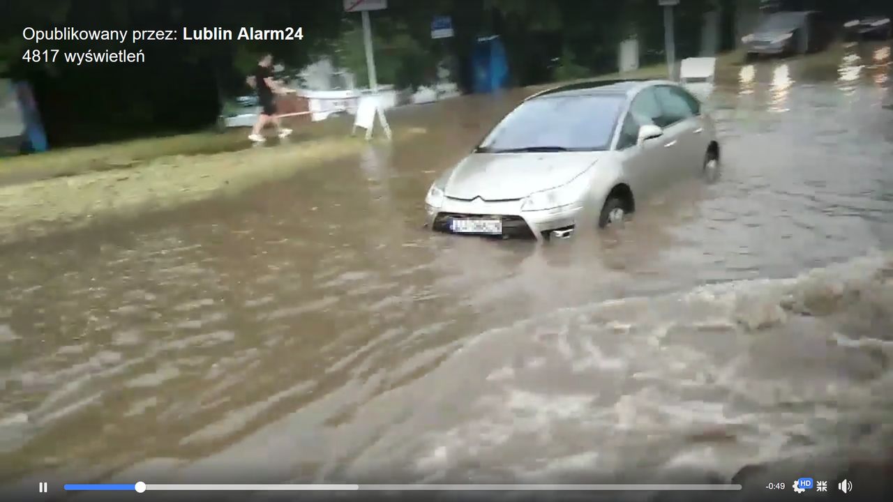 Wielka ulewa nad Lublinem. Północna część miasta pod wodą