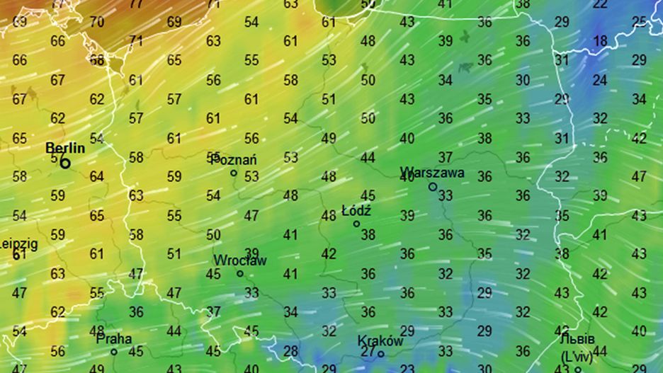 Najsilniej - w porywach do 80 km/h - wiać będzie nad samym morzem