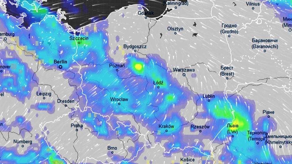 Pogoda. Strefa opadów najpierw obejmie zachodnie regiony, a później przesunie się na wschód