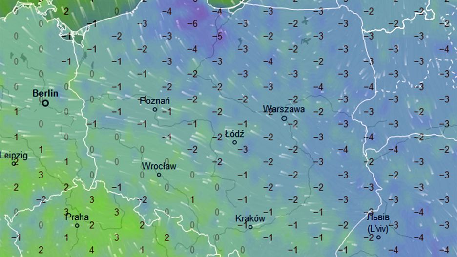 W nocy najzimniej (ok. -6 st. C) będzie w Pomorskiem, ale na mgły i gołoledź muszą uważać kierowcy w wielu regionach