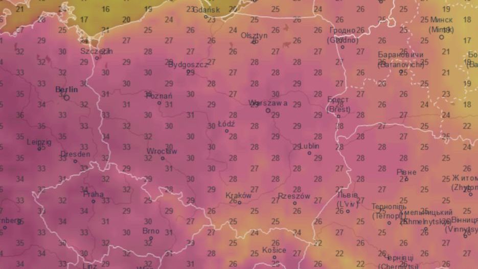 Pogoda. Na zachodzie Polski temperatura może dojść nawet do 34 stopni C.