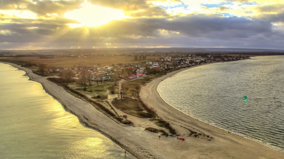 Widok z drona na cypel rewski