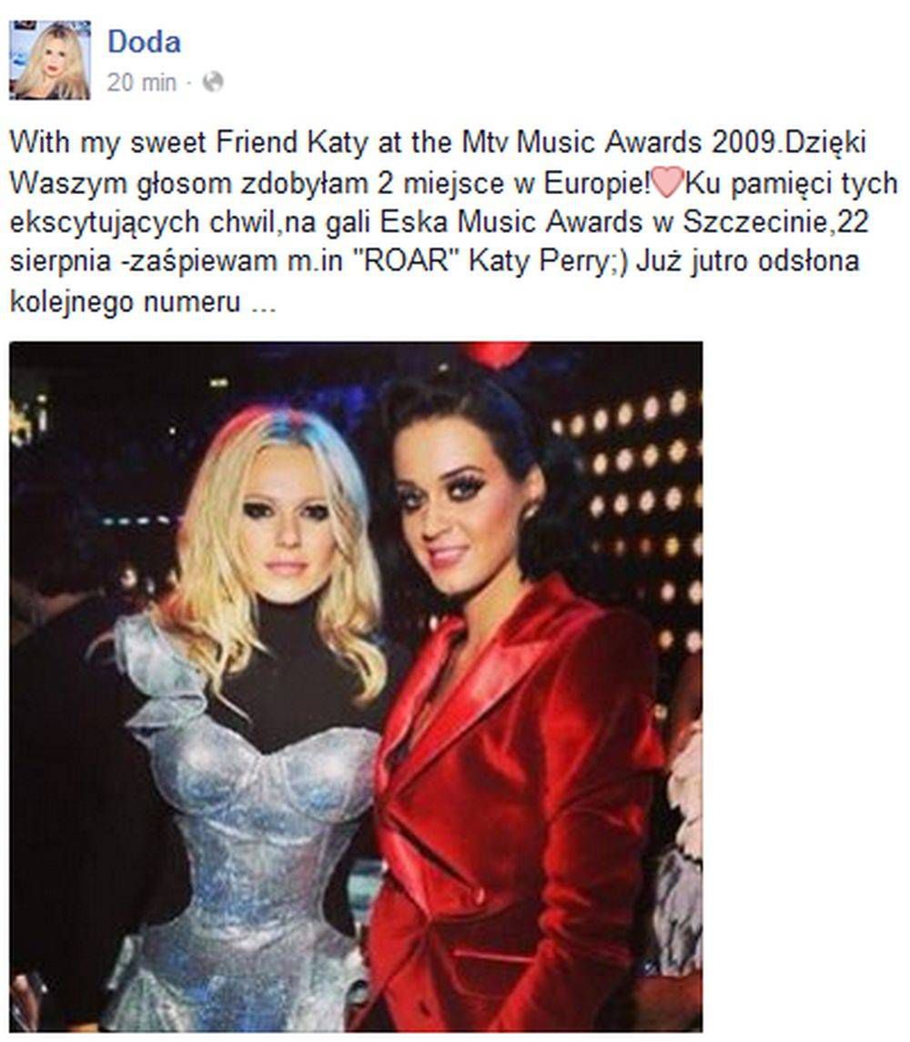 Doda i Katy Perry

Fotografia: screen z Facebook.com