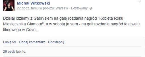 Michał Witkowski, Fotografia: screen z Facebook.pl