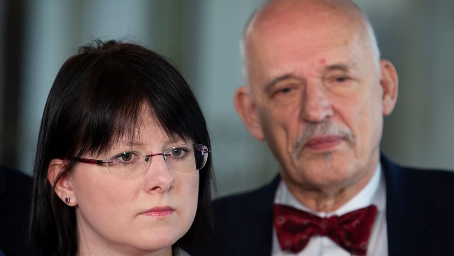Kaja Godek i Janusz Korwin-Mikke - partnerzy w Konfederacji, choć dzieli ich wiele.