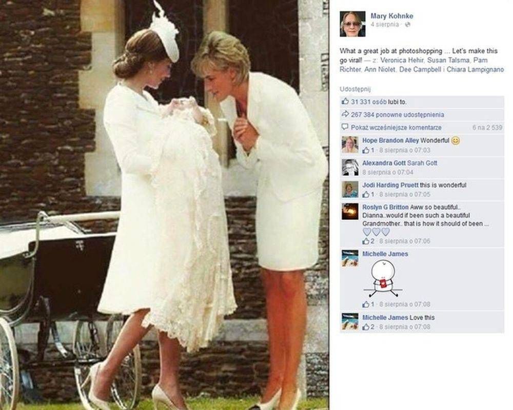 Księżna Diana na chrzcie księżniczki Charlotte

fot. screen z Instagram.com