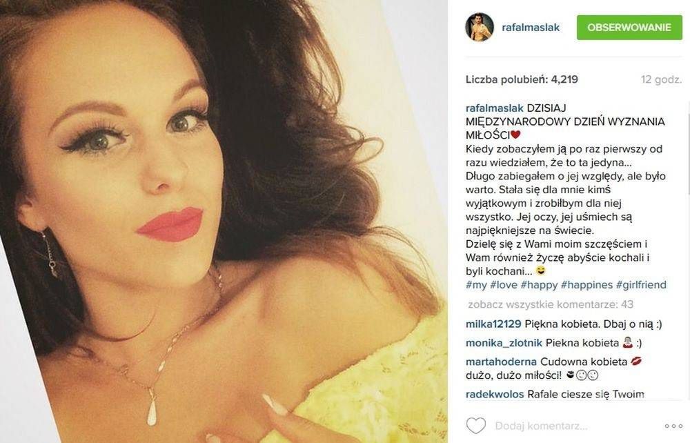 Rafał Maślak wyznaje miłość swojej dziewczynie