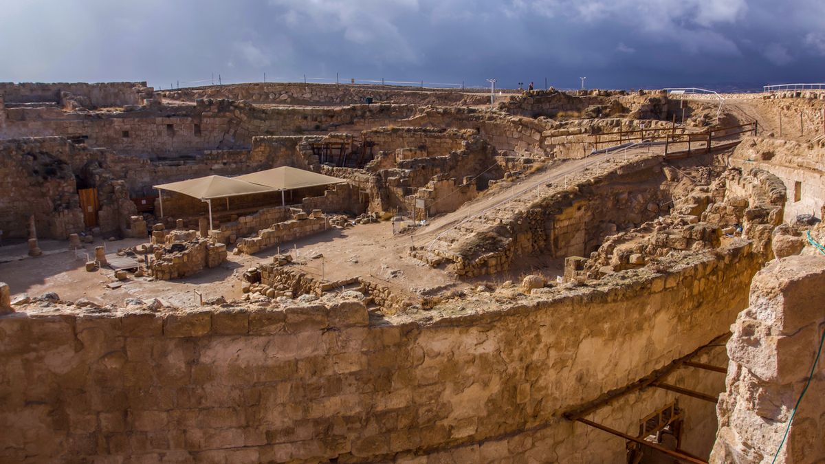 Herodium Archaeological site Herodes palace in the Judaean Mountain Country Travel Israel