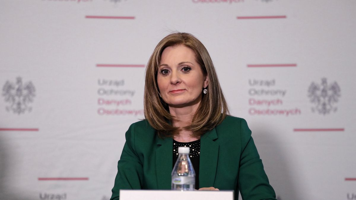 Warszawa, 28.01.2019. Prezes UODO dr Edyta Bielak-Jomaa podczas konferencji prasowej. 