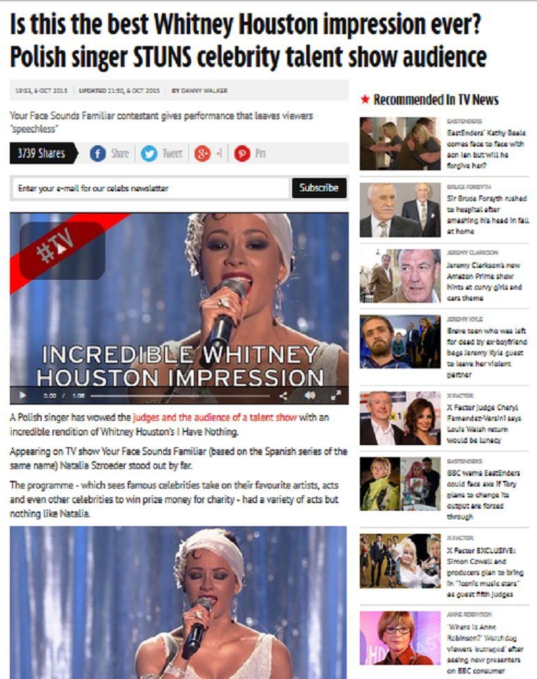 Brytyjski tabloid Mirror o Natalii Szroeder