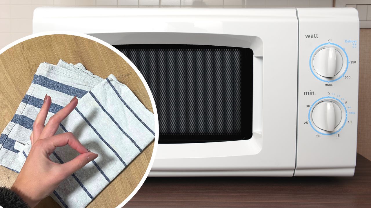 Trudne plamy z ręczników kuchenny można usunąć w mikrofalówce. Schodzą od razu