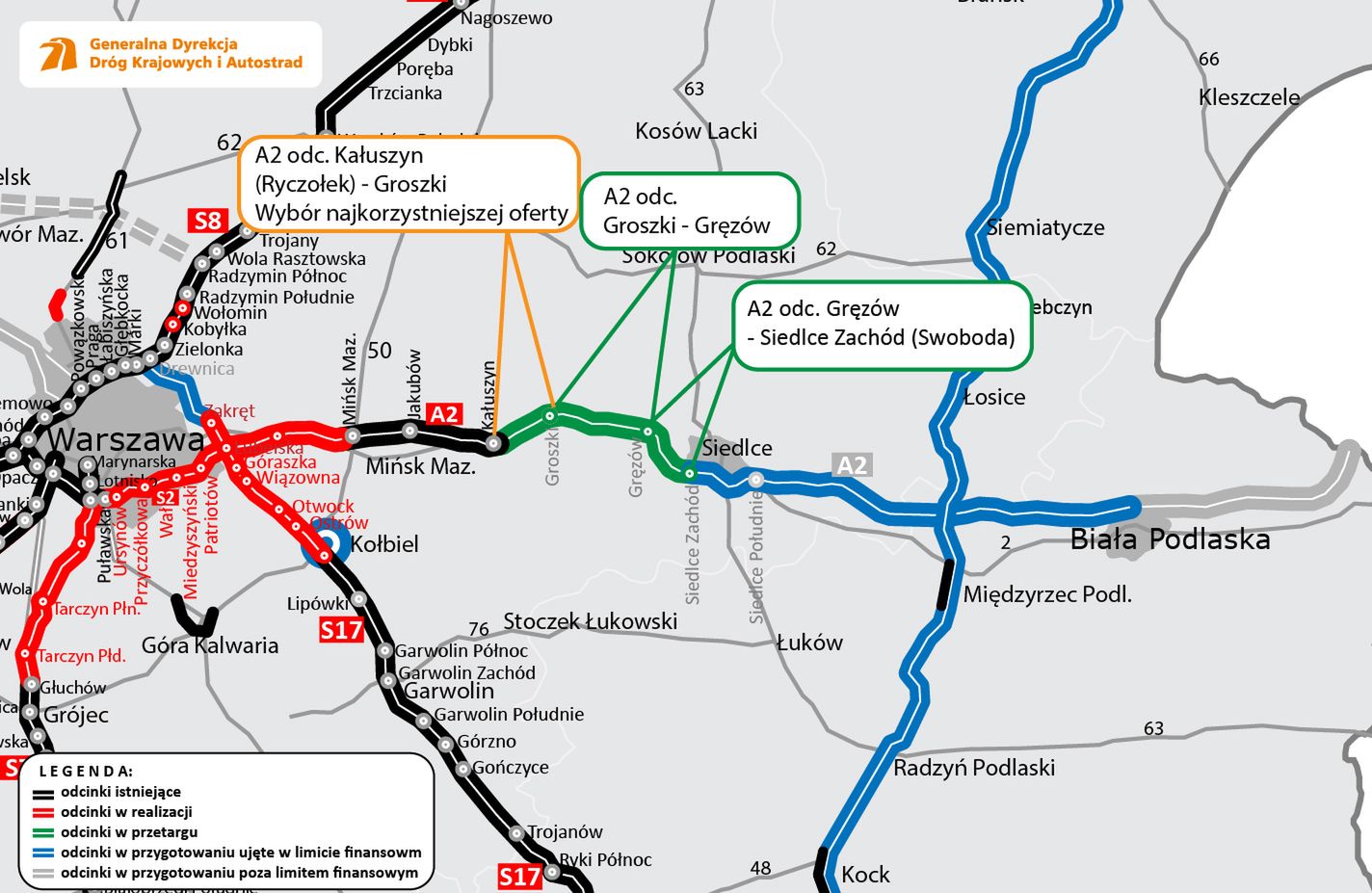 Firma Intercor wybuduje jeden z odcinków drogi A2 na wschód od Warszawy