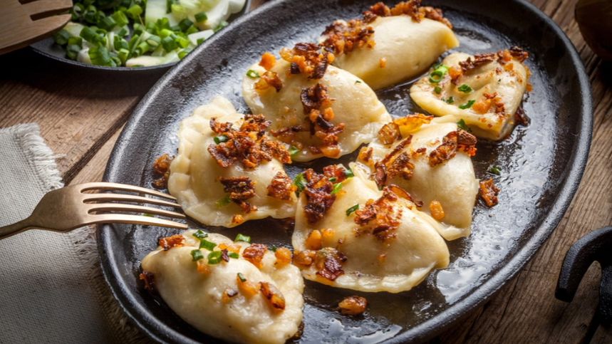 Pierogi z serem i boczkiem