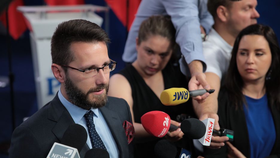 Radosław Fogiel na konferencji prasowej