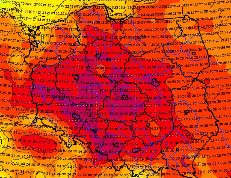 Pogoda długoterminowa. 28 lipca upał, 33 stopnie C. 