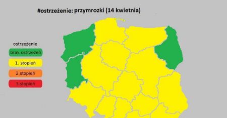 Ostrzeżenia IMGW dla prawie całej Polski. W nocy nawet -6 st. C