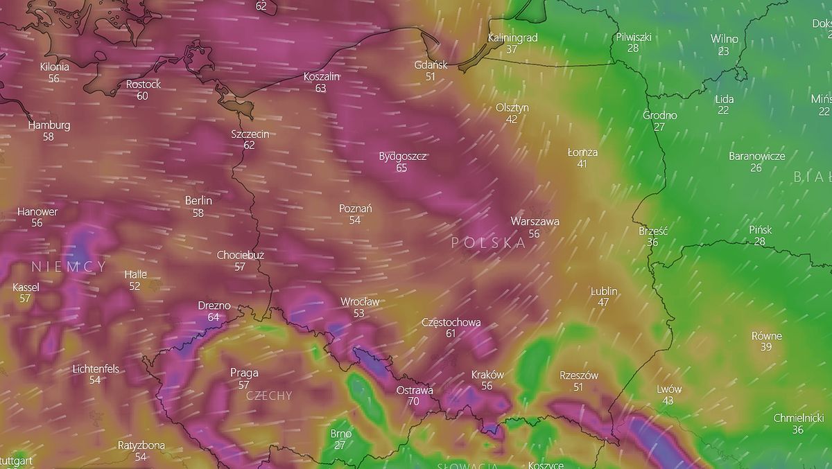 Pogoda. Nowy front idzie nad Polskę. Przyniesie silny wiatr i marznące opady