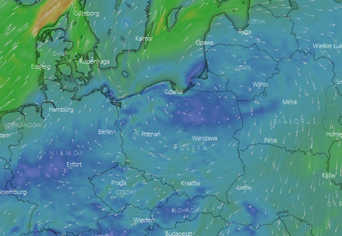 Fronty burzowe nad Polską 