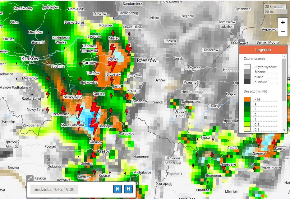 Pogoda. W niedzielę wieczorem silne burze m.in. na Podkarpaciu.