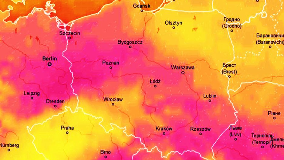 Pogoda. W sobotę upalne powietrze w północnych regionach dotrze do linii Wisły