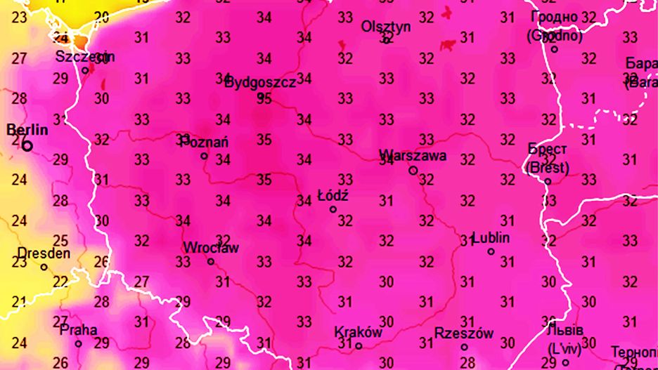 Pogoda. Najgoręcej we wtorek będzie w pasie środkowym