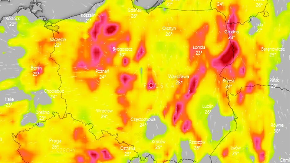 Pogoda. Na nawałnice musimy uważać co najmniej do piątku - w czwartek po południu strefa wyładowań obejmie całą Polskę