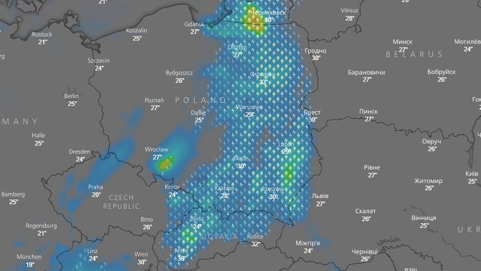 Klincz pogodowy spowoduje burze nad Polską