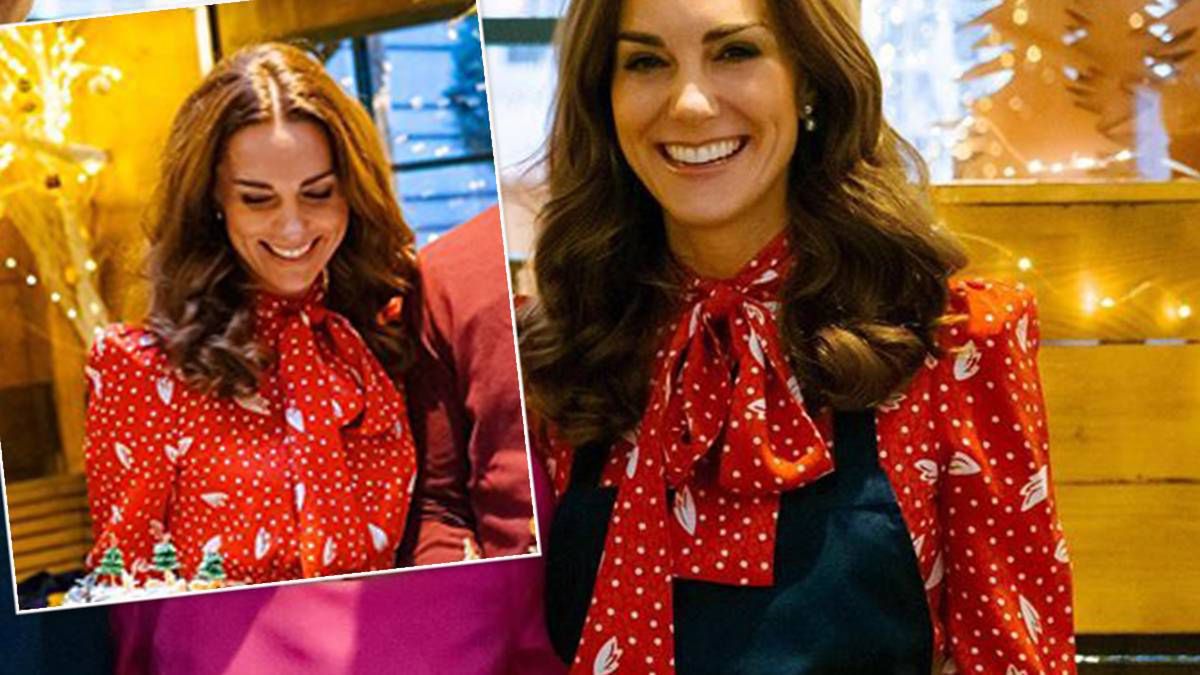 Księżna Kate już poczuła święta. W czerwonej kreacji z kokardą zdeklasowała wszystkie modelki