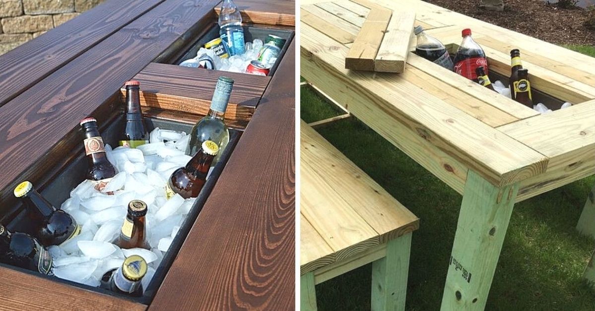 Genialny stół z wbudowanym pojemnikiem na lód i napoje, to nowa era ogrodowego biesiadowania