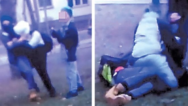 To kadr z filmiku nagranego przez uczestników zdarzenia - mówi o zdjęciu z bójki policja.