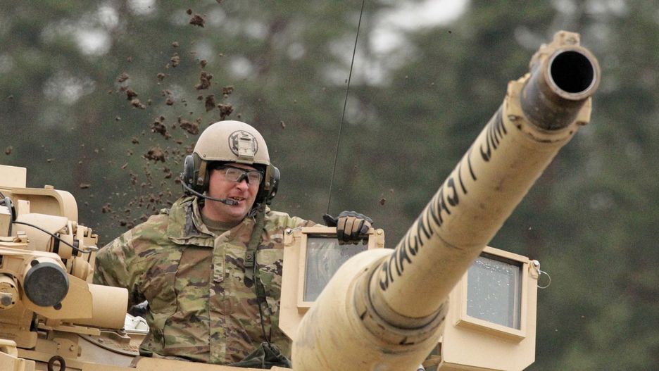 Amerykański czołgista podczas ćwiczeń Anakonda 2018 w Orzyszu