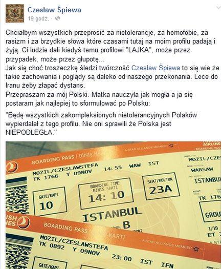 Czesław Mozil na Facebooku
Fotografia: Facebook.pl