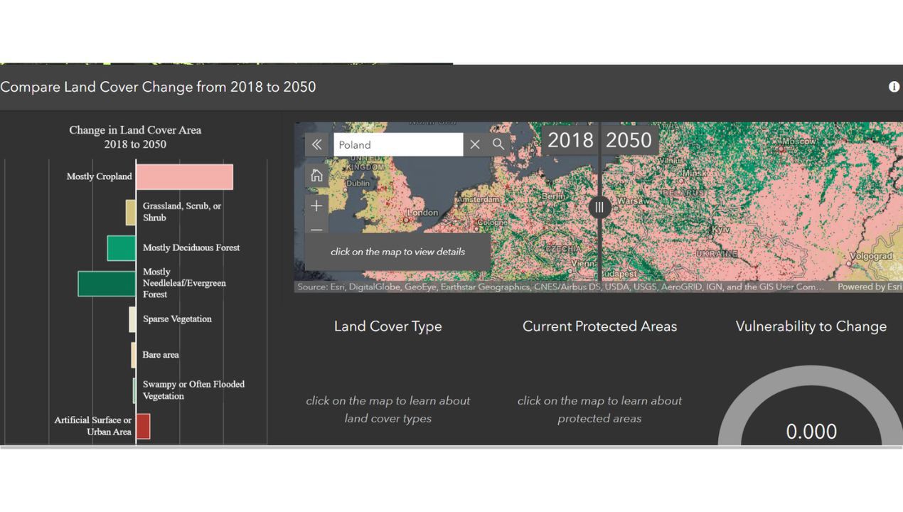 Polska w 2050, fot. Esri Land Cover/arcgis