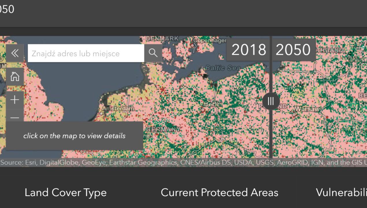 Polska w 2050, fot. Esri Land Cover/arcgis