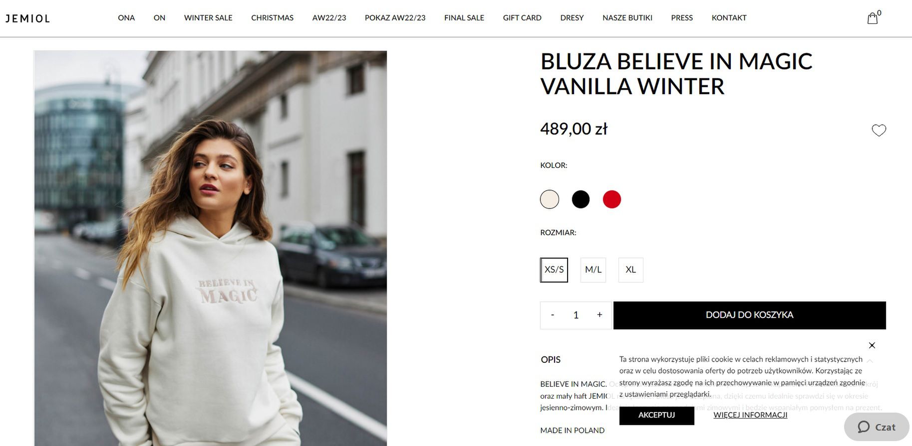 Bluza, którą przymierzała Jolanta Kwaśniewska - screen Łukasz Jemioł