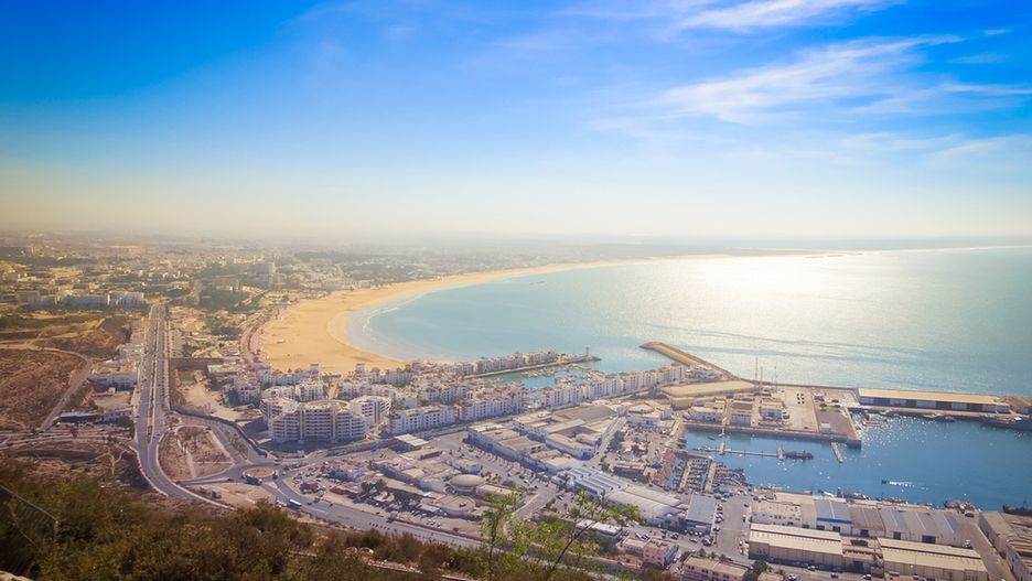 Widok z lotu ptaka na Agadir w Maroko