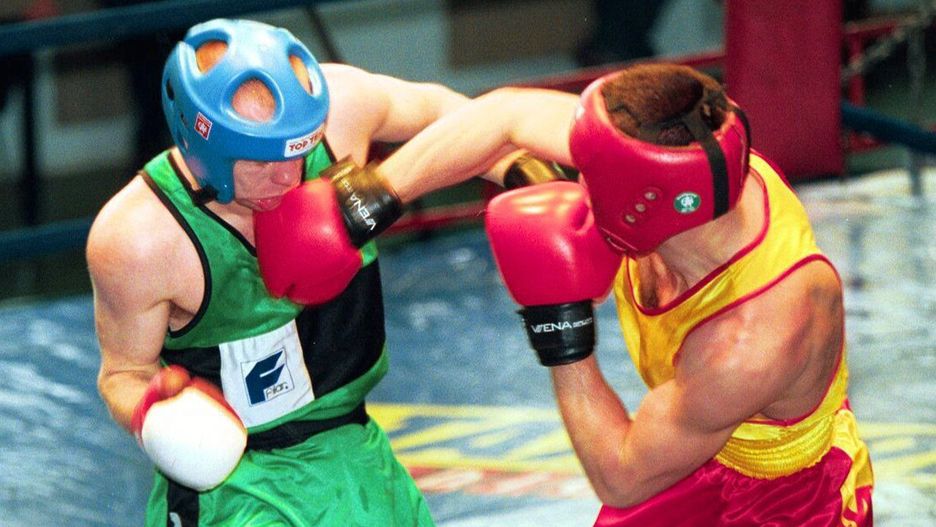 28.04.1999 Hala Gwardii. W ringu Sławomir Ziemlewicz (z prawej) i Giennadij Staruszenko 