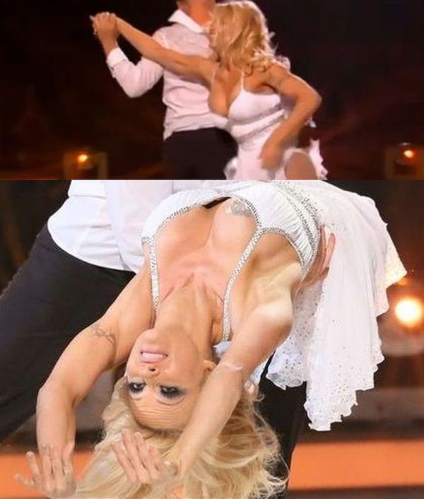 Pierś Pameli Anderson wyskoczyła spod sukienki! Zobacz wpadkę seksownej gwiazdy!
