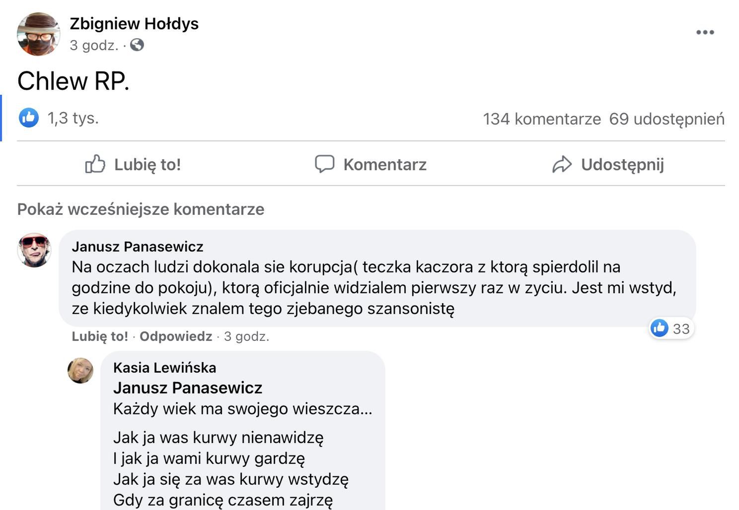 Zbigniew Hołdys reaguje na zachowanie Pawła Kukiza