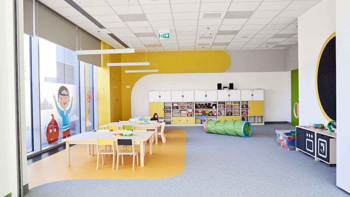 Warszawskie przedszkole KIDS&CO w biurowcu D48 przy ul. Domaniewskiej. 